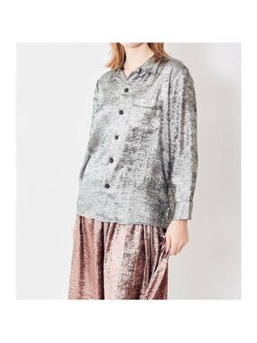 THE GREAT. bask top in silver size 1